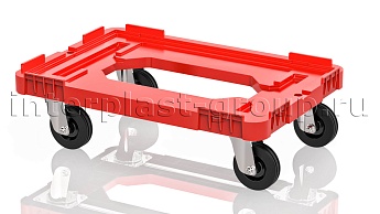 Тележка пластиковая с отверстием без тормозов усиленная красная в Ижевске