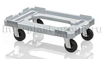 Тележка пластиковая с отверстием без тормозов серая в Ижевске