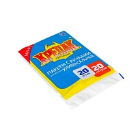 Мешки для мусора 20 л, с ручками, черные, в пачке 20 шт., ПНД, 10 мкм, 550х440 мм, Крепак, 4607075710085 в Ижевске