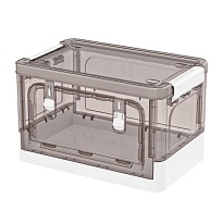 Ящик пластиковый складной прозрачный коричневый, дно белое, 360х235х230 мм, с колесиками в Ижевске