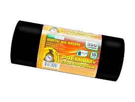 Мешки для мусора 300 л, черные, в рулоне 10 шт., ПВД 70 мкм, 1400х1000 мм, PREMIUM+, 30010160 в Ижевске Мешки для мусора 300 л, черные, в рулоне 10 шт., ПВД 70 мкм, 1400х1000 мм, PREMIUM+, 30010160 в Ижевске