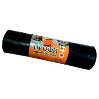 Мешки для мусора 360 л, черные, в рулоне 10 шт., ПВД 65 мкм, 1400х1100 мм, Концепция Быта Профи, 603736 в Ижевске