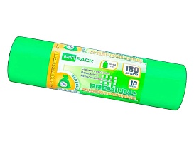 Мешки для мусора 180 л, ароматизированные, зеленые, в рулоне 10 шт., ПВД, 35 мкм, 1100х930 мм, PREMIUM+, 180105301 в Ижевске