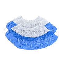 Бахилы бело-синие 1000 шт (500 пар), 48 мкм, двойная подошва, с одной резинкой, Эконом+ в Ижевске Бахилы бело-синие 1000 шт (500 пар), 48 мкм, двойная подошва, с одной резинкой, Эконом+ в Ижевске