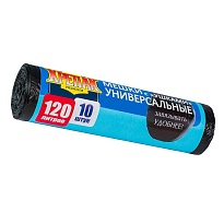 Мешки для мусора 120 л, с ушками, черные, в рулоне 10 шт., ПНД, 15 мкм, 1100х700 мм, Крепак, 4607075710474 в Ижевске Мешки для мусора 120 л, с ушками, черные, в рулоне 10 шт., ПНД, 15 мкм, 1100х700 мм, Крепак, 4607075710474 в Ижевске