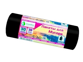 Мешки для мусора 30 л, черные, в рулоне 20 шт., ПНД, 7 мкм, 600х500 мм, MIRPACK Classik, 302040 в Ижевске Мешки для мусора 30 л, черные, в рулоне 20 шт., ПНД, 7 мкм, 600х500 мм, MIRPACK Classik, 302040 в Ижевске