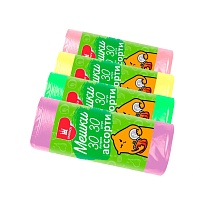 Мешки для мусора 30 л, ассорти, в рулоне 30 шт., ПНД, 5 мкм, 560х480 мм, Эконом, МЭ8716 в Ижевске Мешки для мусора 30 л, ассорти, в рулоне 30 шт., ПНД, 5 мкм, 560х480 мм, Эконом, МЭ8716 в Ижевске