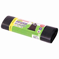 Мешки для мусора 120 л, черные, в рулоне 10 шт., ПНД, 11 мкм, 1020х670 мм, Любаша, 608093 в Ижевске