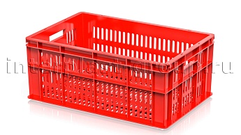 Ящик для молока, мяса, овощей и фруктов большая перфорация дно перфорированное красный в Ижевске