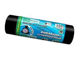Мешки для мусора 220 л, черные, в рулоне 10 шт., ПВД, 45 мкм, 1250х930 мм, PREMIUM+, 2201068 в Ижевске Мешки для мусора 220 л, черные, в рулоне 10 шт., ПВД, 45 мкм, 1250х930 мм, PREMIUM+, 2201068 в Ижевске