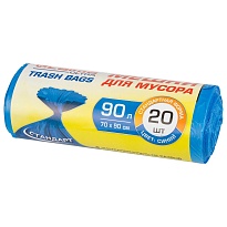 Мешки для мусора 90 л, синие, в рулоне 20 шт., ПНД, 14 мкм, 900х700 мм, LAIMA ULTRA, 607693 в Ижевске