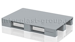 Поддон пластиковый сплошной (усилен 2 трубами) 1200х800х150 без бортиков серый