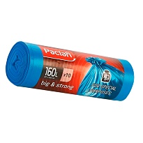 Мешки для мусора 160 л, синие, в рулоне 10 шт., ПВД, 21 мкм, 1200х870 мм, PACLAN Big&Strong, 604075 в Ижевске