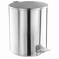Ведро для мусора с педалью, усиленное, ТИТАН, 7 л, кольцо под мешок, нержавеющая сталь, хром в Ижевске