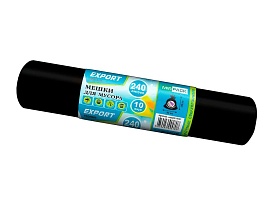 Мешки для мусора 240 л, черные, в рулоне 10 шт., ПВД 80 мкм, 1300х930 мм, EXPORT, exp 24010167 в Ижевске Мешки для мусора 240 л, черные, в рулоне 10 шт., ПВД 80 мкм, 1300х930 мм, EXPORT, exp 24010167 в Ижевске