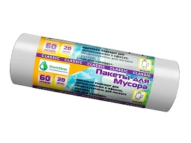Мешки для мусора 60 л, белые, в рулоне 20 шт., ПНД, 7 мкм, 700х600 мм, MIRPACK Classik, 602052 в Ижевске Мешки для мусора 60 л, белые, в рулоне 20 шт., ПНД, 7 мкм, 700х600 мм, MIRPACK Classik, 602052 в Ижевске