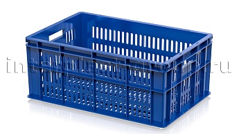 Ящик для молока, мяса, овощей и фруктов большая перфорация дно перфорированное синий в Ижевске