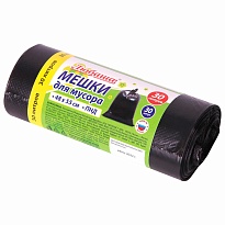 Мешки для мусора 30 л, черные, в рулоне 30 шт., ПНД, 7 мкм, 550х480 мм, Любаша, 608089 в Ижевске Мешки для мусора 30 л, черные, в рулоне 30 шт., ПНД, 7 мкм, 550х480 мм, Любаша, 608089 в Ижевске