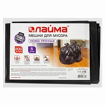 Мешки для мусора 200 л, черные, в пачке 5 шт., ПВД, 50 мкм, 1300х900 мм, LAIMA, 601393 в Ижевске Мешки для мусора 200 л, черные, в пачке 5 шт., ПВД, 50 мкм, 1300х900 мм, LAIMA, 601393 в Ижевске