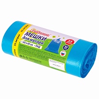 Мешки для мусора 35 л, синие, в рулоне 30 шт., ПНД, 10 мкм, 600х500 мм, Любаша, 608091 в Ижевске