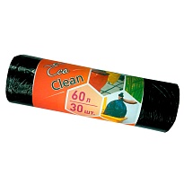 Мешки для мусора 60 л, черные, в рулоне 30 шт., ПНД, 6 мкм, 640х580 мм, Концепция Быта EcoClean, 603890 в Ижевске Мешки для мусора 60 л, черные, в рулоне 30 шт., ПНД, 6 мкм, 640х580 мм, Концепция Быта EcoClean, 603890 в Ижевске