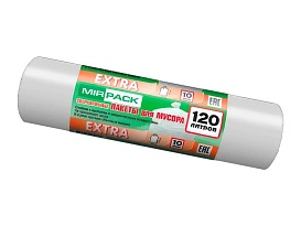 Мешки для мусора 120 л, белые, в рулоне 10 шт., ПНД, 14 мкм, 1100х700 мм, EXTRA, ex1201803 в Ижевске Мешки для мусора 120 л, белые, в рулоне 10 шт., ПНД, 14 мкм, 1100х700 мм, EXTRA, ex1201803 в Ижевске