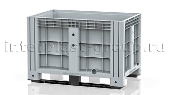 Контейнер iBox сплошной на полозьях с пробкой 1 дюйм серый в Ижевске