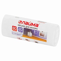 Мешки для мусора 60 л, белые, в рулоне 20 шт., ПНД, 7 мкм, 680х580 мм, LAIMA, 605539 в Ижевске Мешки для мусора 60 л, белые, в рулоне 20 шт., ПНД, 7 мкм, 680х580 мм, LAIMA, 605539 в Ижевске
