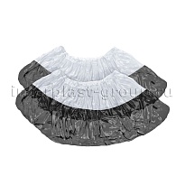 Бахилы бело-черные 1000 шт (500 пар), 48 мкм, двойная подошва, с одной резинкой, Эконом+ в Ижевске Бахилы бело-черные 1000 шт (500 пар), 48 мкм, двойная подошва, с одной резинкой, Эконом+ в Ижевске