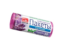 Мешки для мусора 30 л, ароматизированные, Лаванда, сиреневые, в рулоне 20 шт., ПНД, 9 мкм, 560х530 мм, GRIFON Aroma, 101-020 La в Ижевске