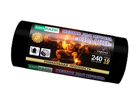 Мешки для мусора 240 л, ароматизированные, черные, в рулоне 10 шт., ПВД 40 мкм, 1500х1100 мм, СИЛАЧИ, sil24011110 в Ижевске