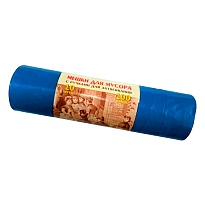 Мешки для мусора 100 л, с завязками, синие, в рулоне 10 шт., ПВД, 40 мкм, 840х670 мм, Концепция Быта Vitalux, 604933 в Ижевске