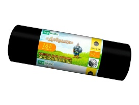 Мешки для мусора 180 л, ароматизированные, черные, в рулоне 10 шт., ПВД, 100 мкм, 1100х930 мм, Добрыня, Dob18010black в Ижевске